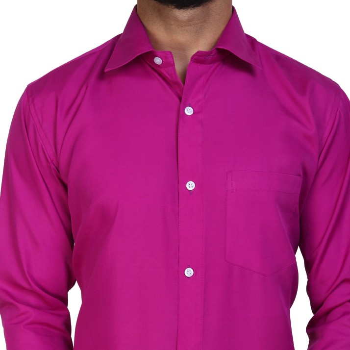BLUEYES Men Solid Formal Purple Shirt ...